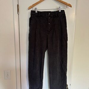 YFB Tencel High Waisted Pleated Pants with Button Fly